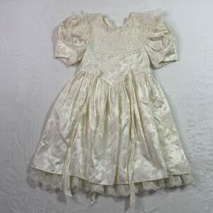 Gunne Sax Floral Damask Lace Portrait Collar Formal Dress Size 5